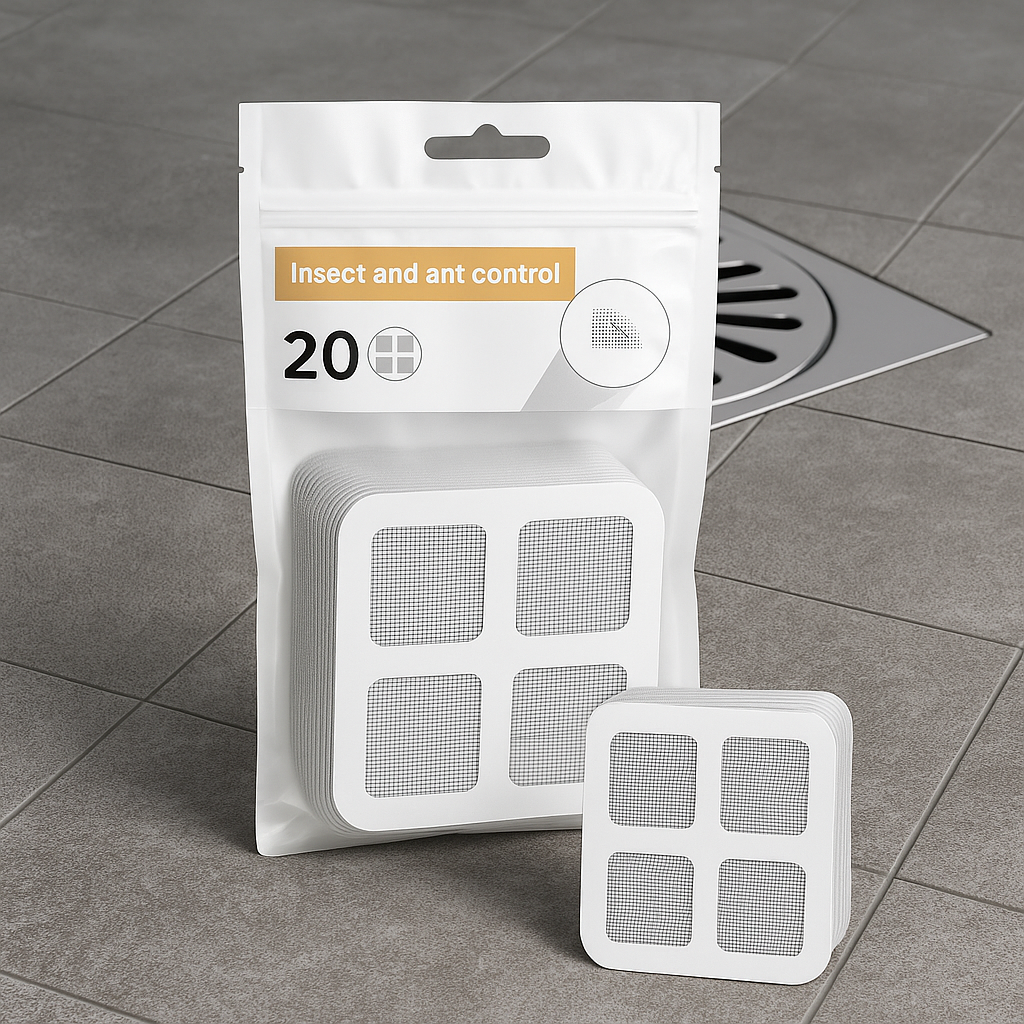 20 Pcs Disposable Shower Drain Hair Catcher - Waterproof Mesh Stickers for Bathroom, Kitchen